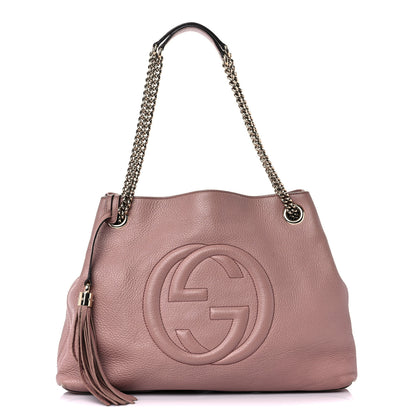Gucci Pebbled Calfskin Medium Soho Chain Shoulder Bag Dark Cipria 1 of 23