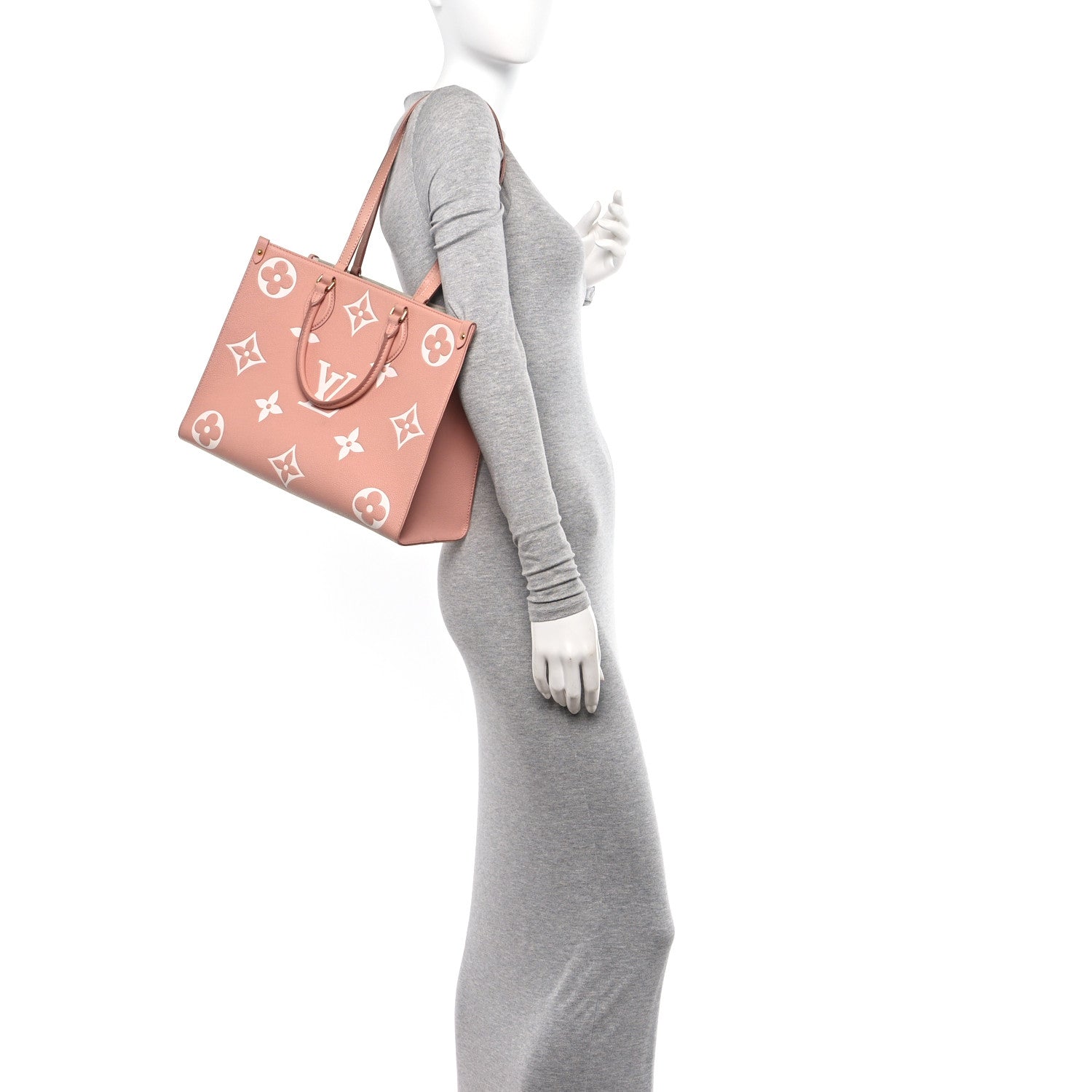 Louis Vuitton Empreinte Monogram Giant Onthego MM Rose Trianon Creme 2 of 10