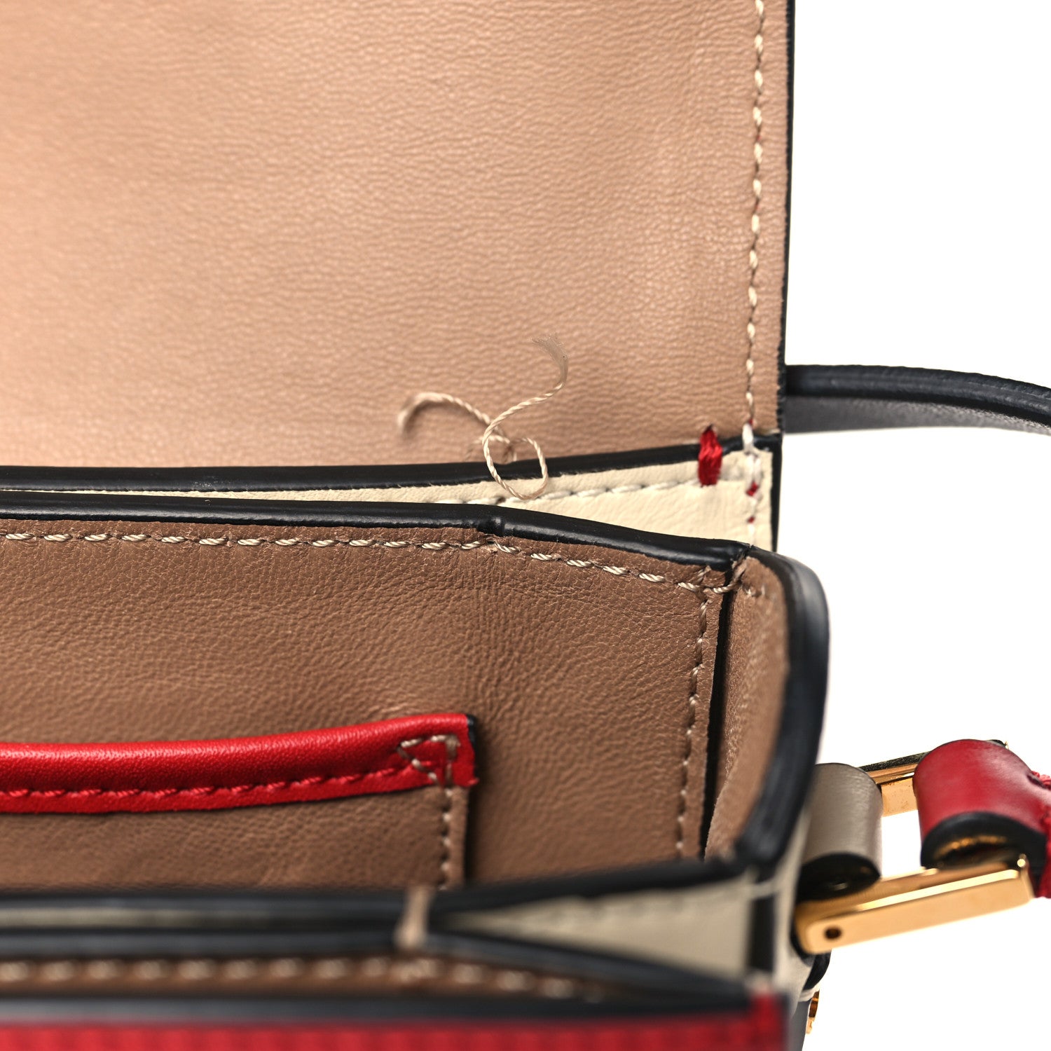 Valentino Garavani Calfskin Mini Rivet Colorblock Shoulder Bag Black Red 9 of 11