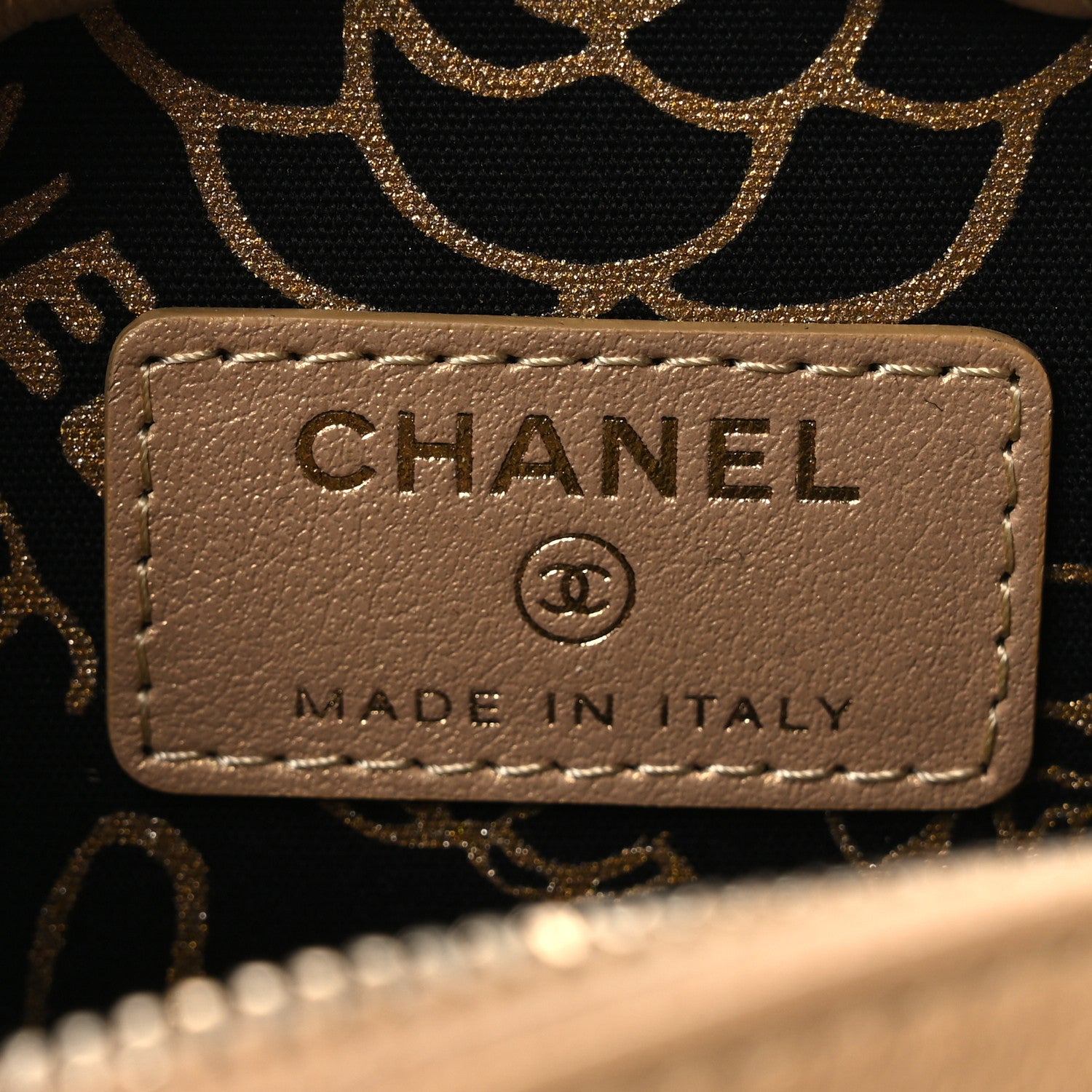 Chanel Metallic Lambskin Quilted Zip Around Classic Coin Purse
