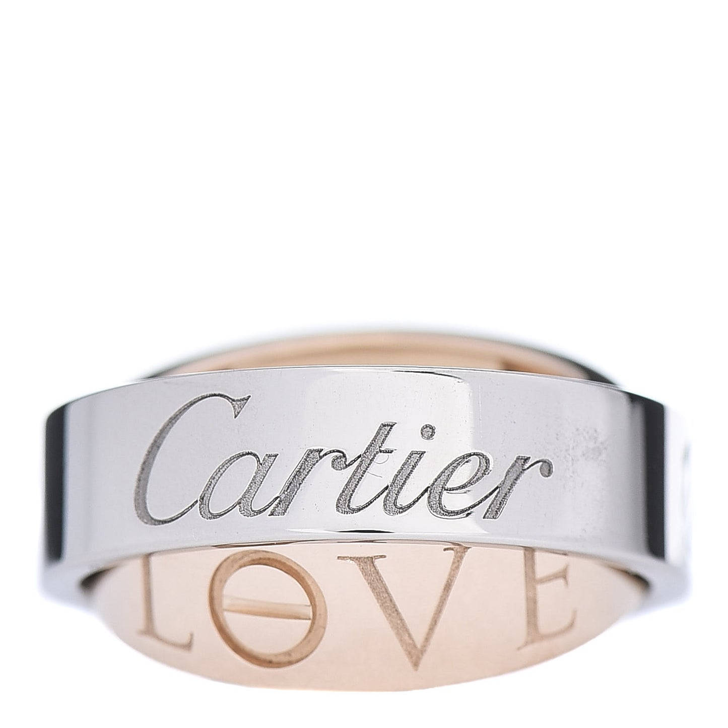 18K White Pink Gold 5.5mm Astro LOVE Ring 48 4.5