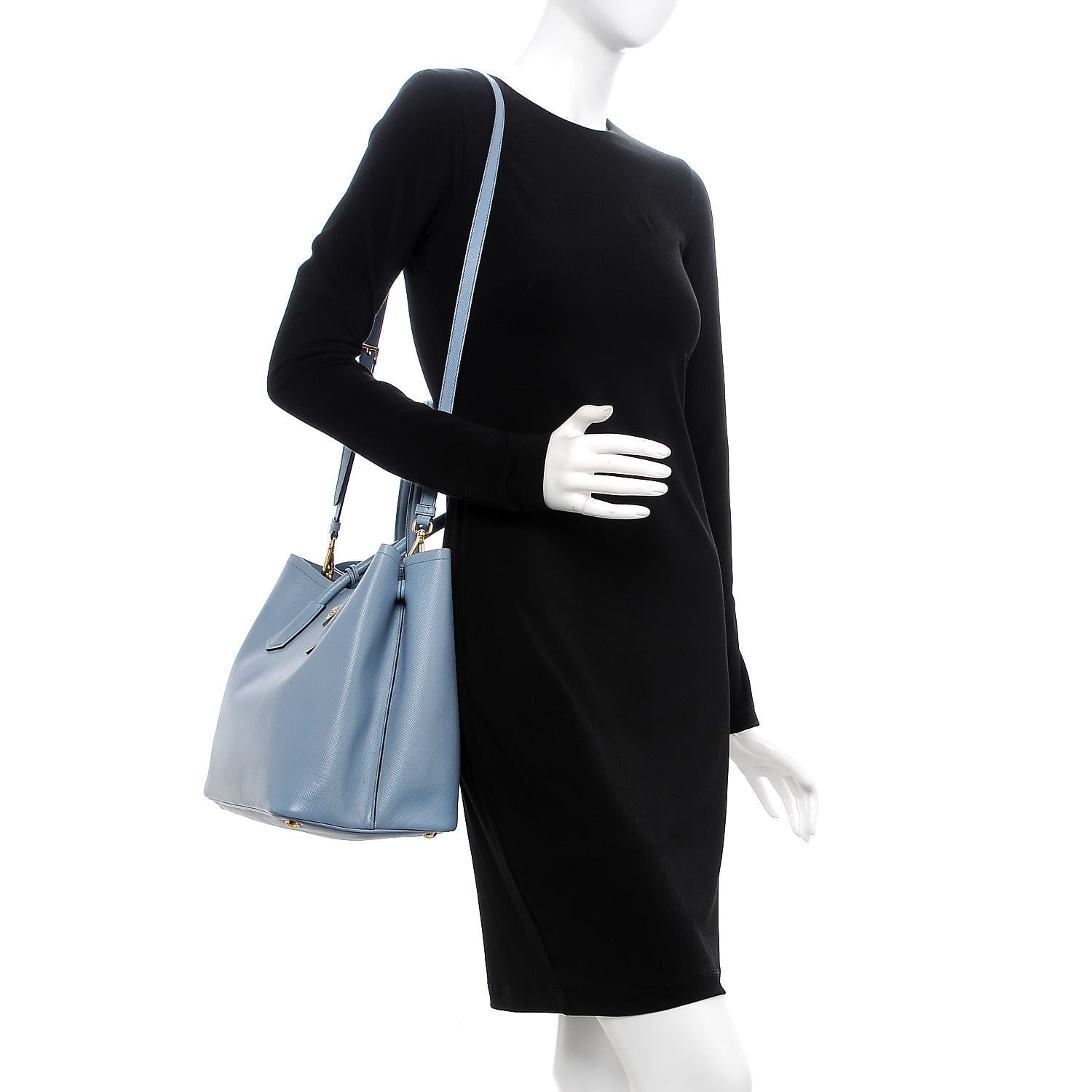 Prada Saffiano Cuir Medium Double Bag Aviazione 2 of 9