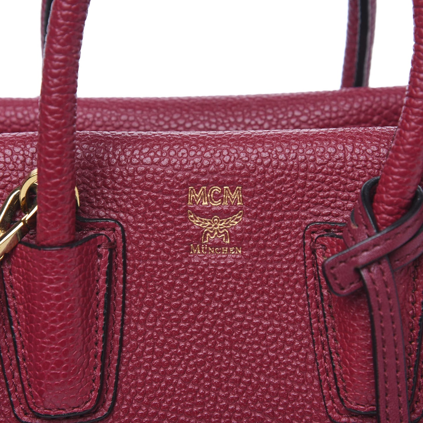 Grained Calfskin Mini Milla Tote Burgundy