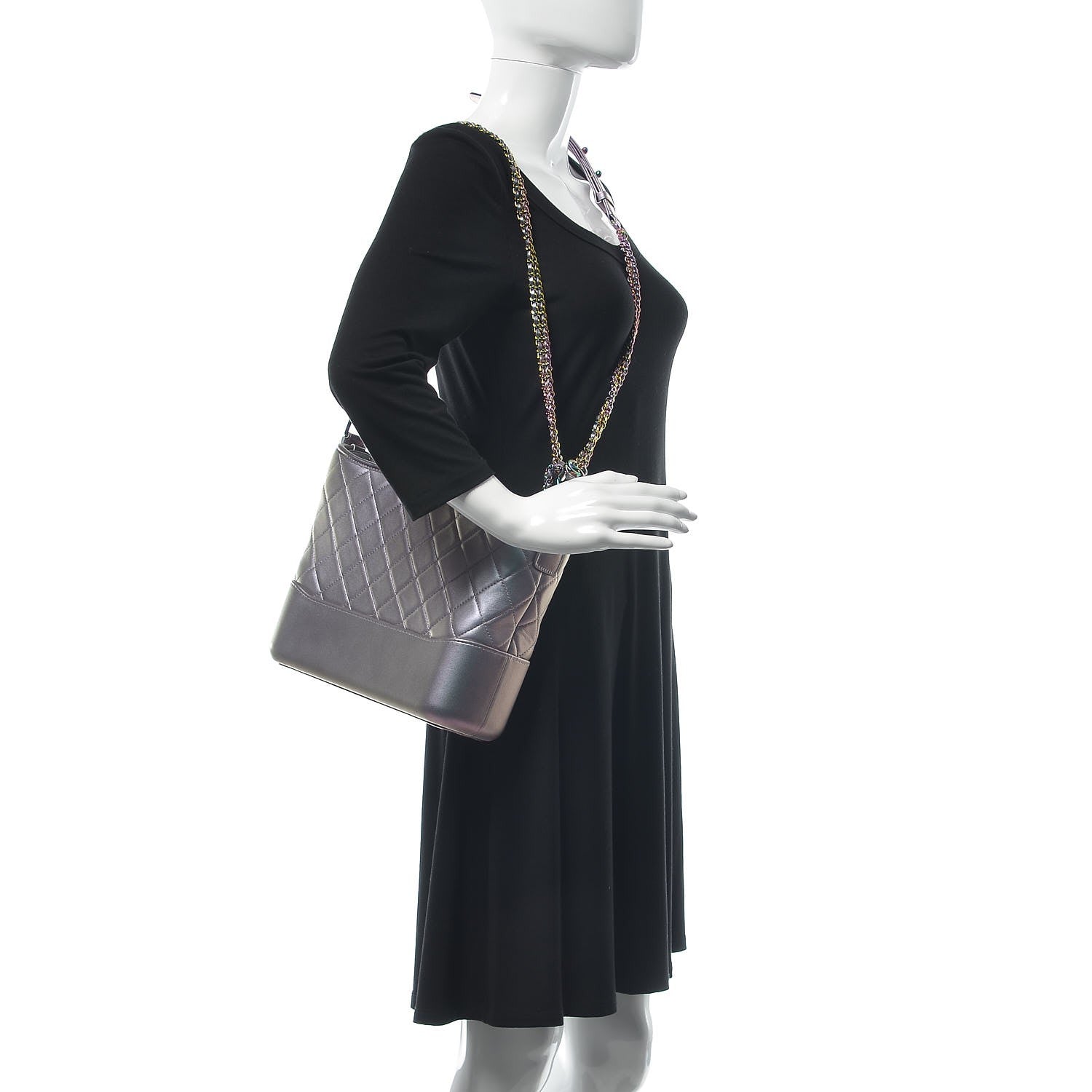 Chanel Iridescent Lambskin Calfskin Quilted Medium Gabrielle Hobo Light Purple 3 of 9