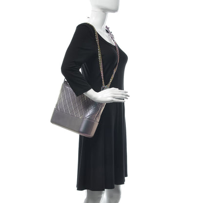 Chanel Iridescent Lambskin Calfskin Quilted Medium Gabrielle Hobo Light Purple 3 of 9