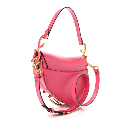 Christian Dior Smooth Calfskin Saddle Bag With Strap Fuchsia 3 of 10