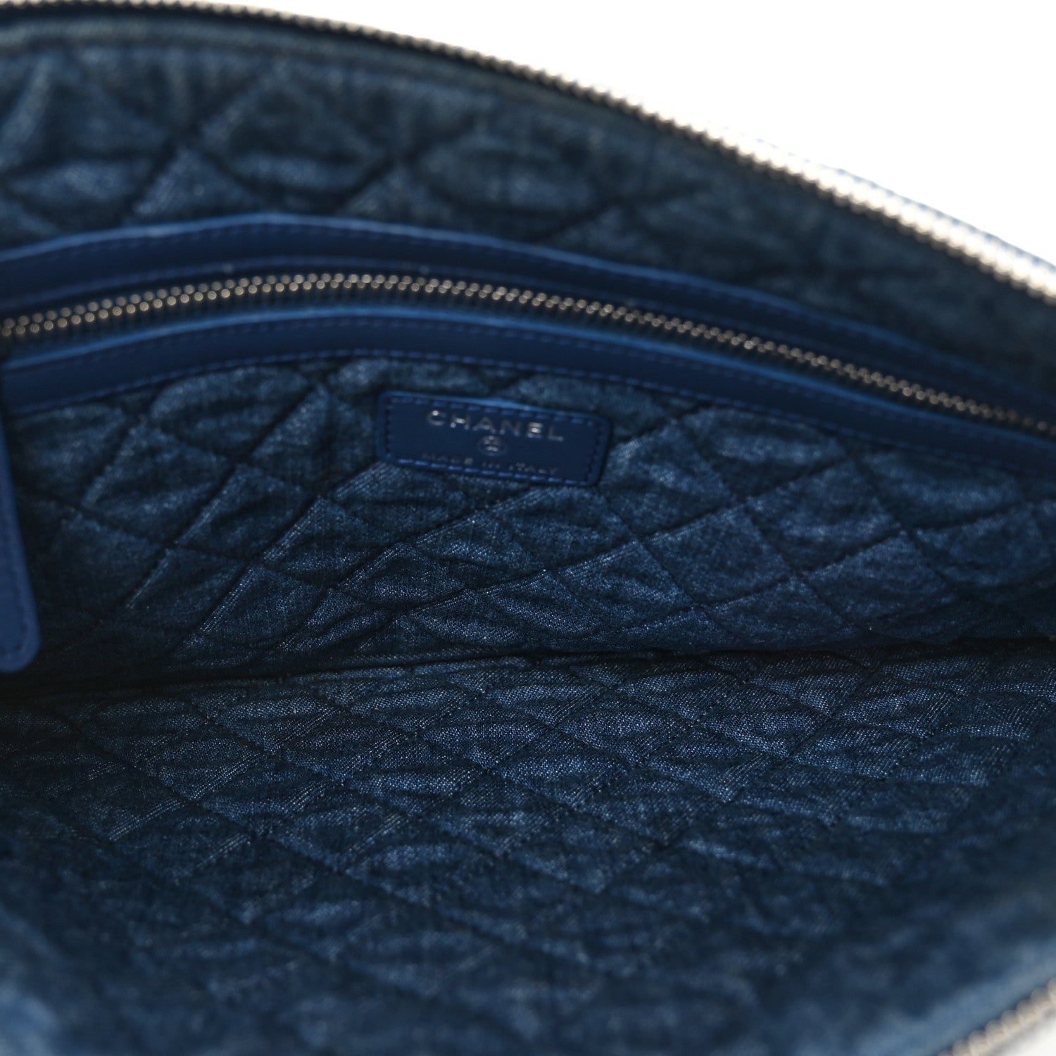 Chanel Denim Pocket Medium Cosmetic Case Blue 5 of 8
