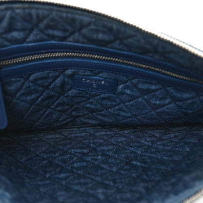 Chanel Denim Pocket Medium Cosmetic Case Blue 5 of 8