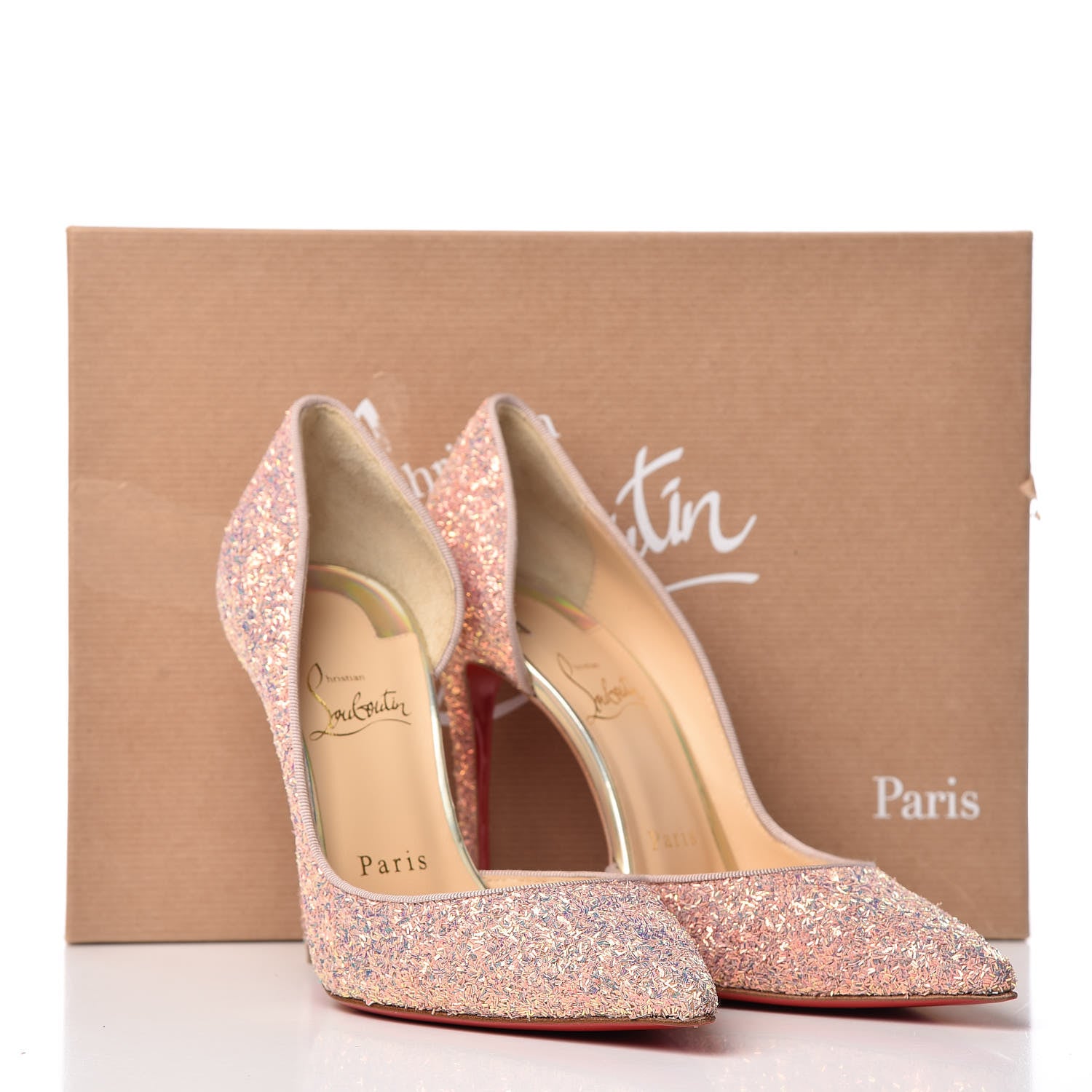 Christian Louboutin Glitter Givre Pigalle Follies 100 Pumps 37 Jupon Pink 8 of 8