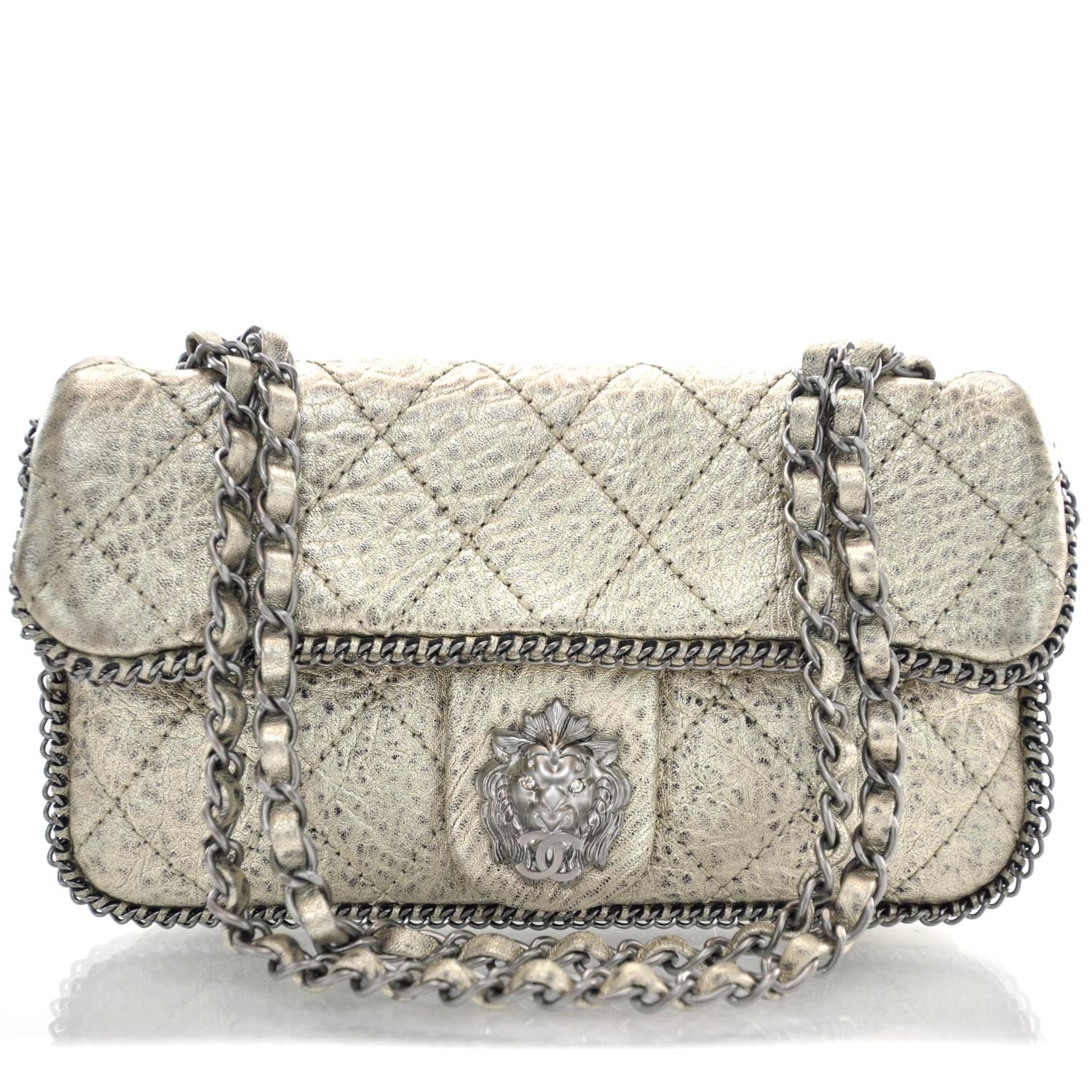 Chanel Leather Medium Leo Lion Flap Metallic 1 of 10