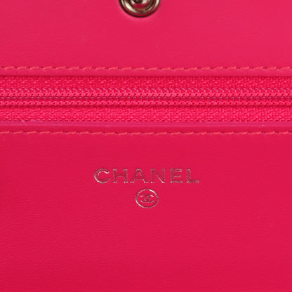 Chanel Patent Quilted Wallet On Chain WOC Fuchsia 6 of 8