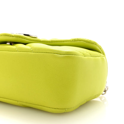 Gucci Lambskin Matelasse Mini GG Marmont Shoulder Bag Bright Green 10 of 11