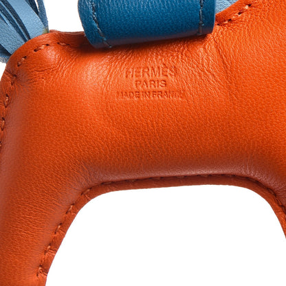 Hermes Milo Lambskin Grigri Rodeo Horse Bag Charm PM Feu Celeste Bleu Izmir 3 of 5