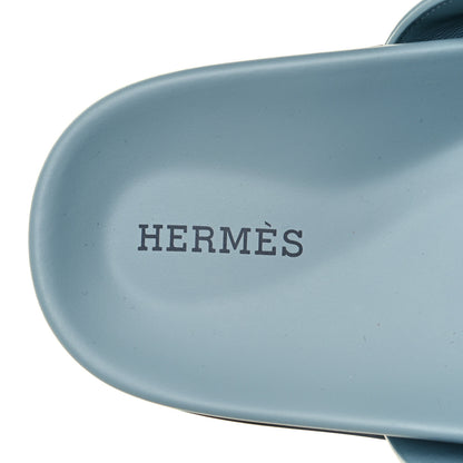 Hermes Suede Goatskin Womens Chypre Sandals 37 Vert d'eau 7 of 8