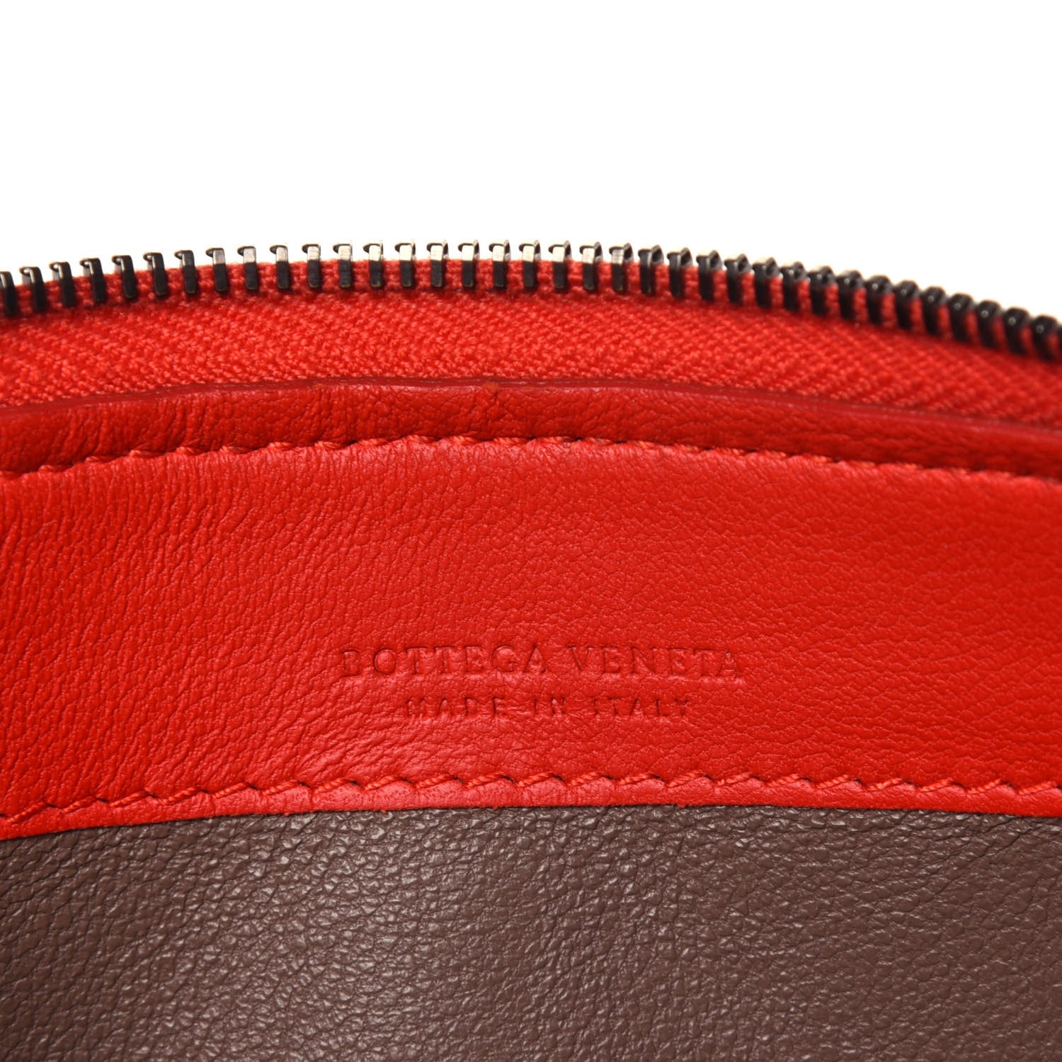 Bottega Veneta Nappa Intrecciato Half Zip Around Wallet Red 6 of 11
