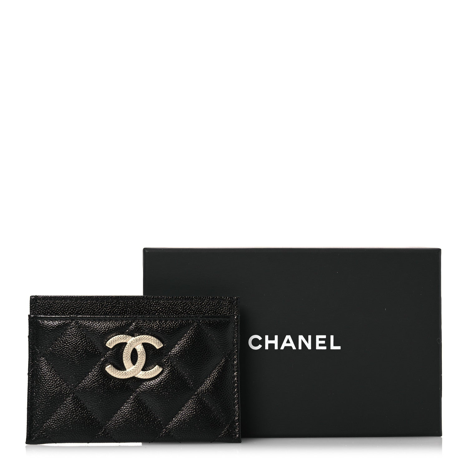 Chanel Caviar Quilted Studded CC Card Holder Black 12 of 12
