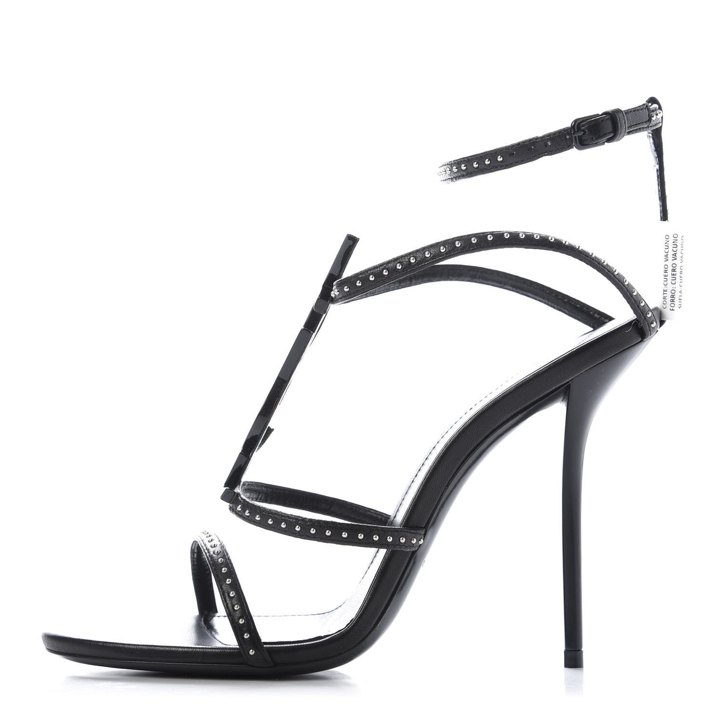 Calfskin Studded Cassandra 110 Sandals 39 Black