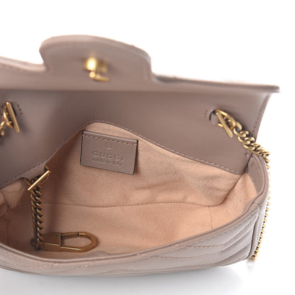 Gucci Calfskin Matelasse Super Mini GG Marmont Shoulder Bag Porcelain Rose 5 of 10