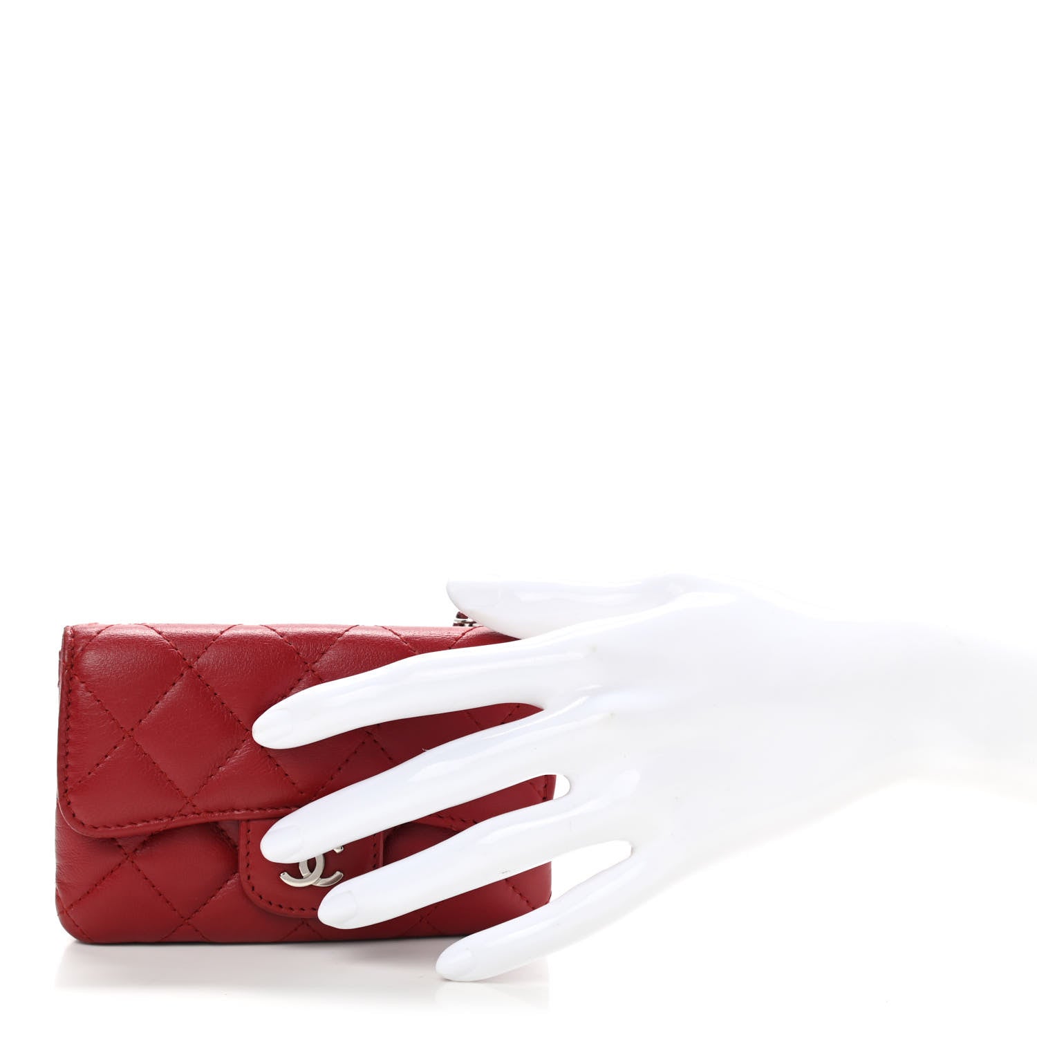 Chanel Lambskin Quilted Coin Purse Red 4 of 19