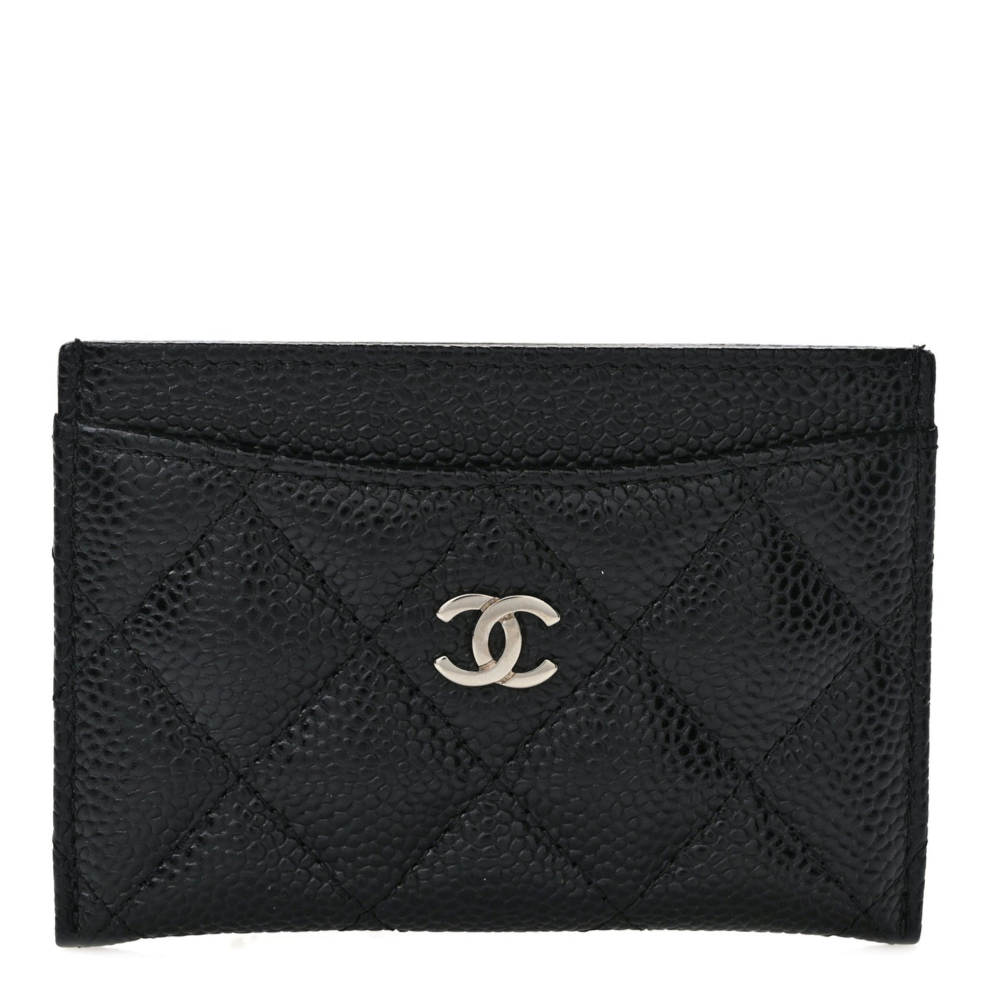 Caviar Quilted Card Holder Black