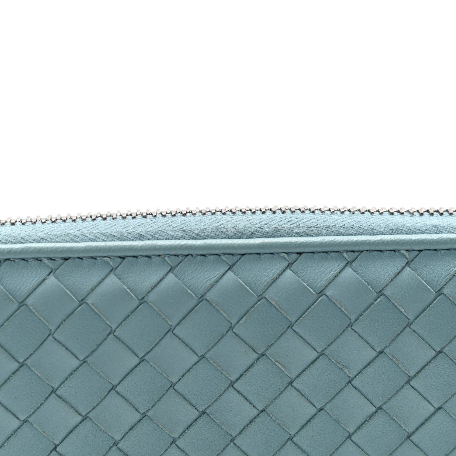 Bottega Veneta Nappa Intrecciato Zip Around Wallet Aqua 7 of 10