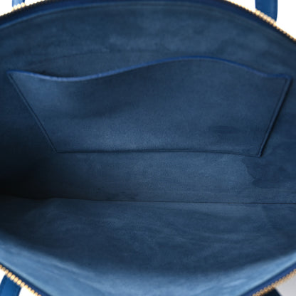 Celine Glossy Calfskin Flat Luggage Shoulder Bag Ultra Blue 4 of 9