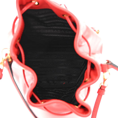 Prada Glace Calfskin Logo Mini Bucket Crossbody Bag Red 5 of 10