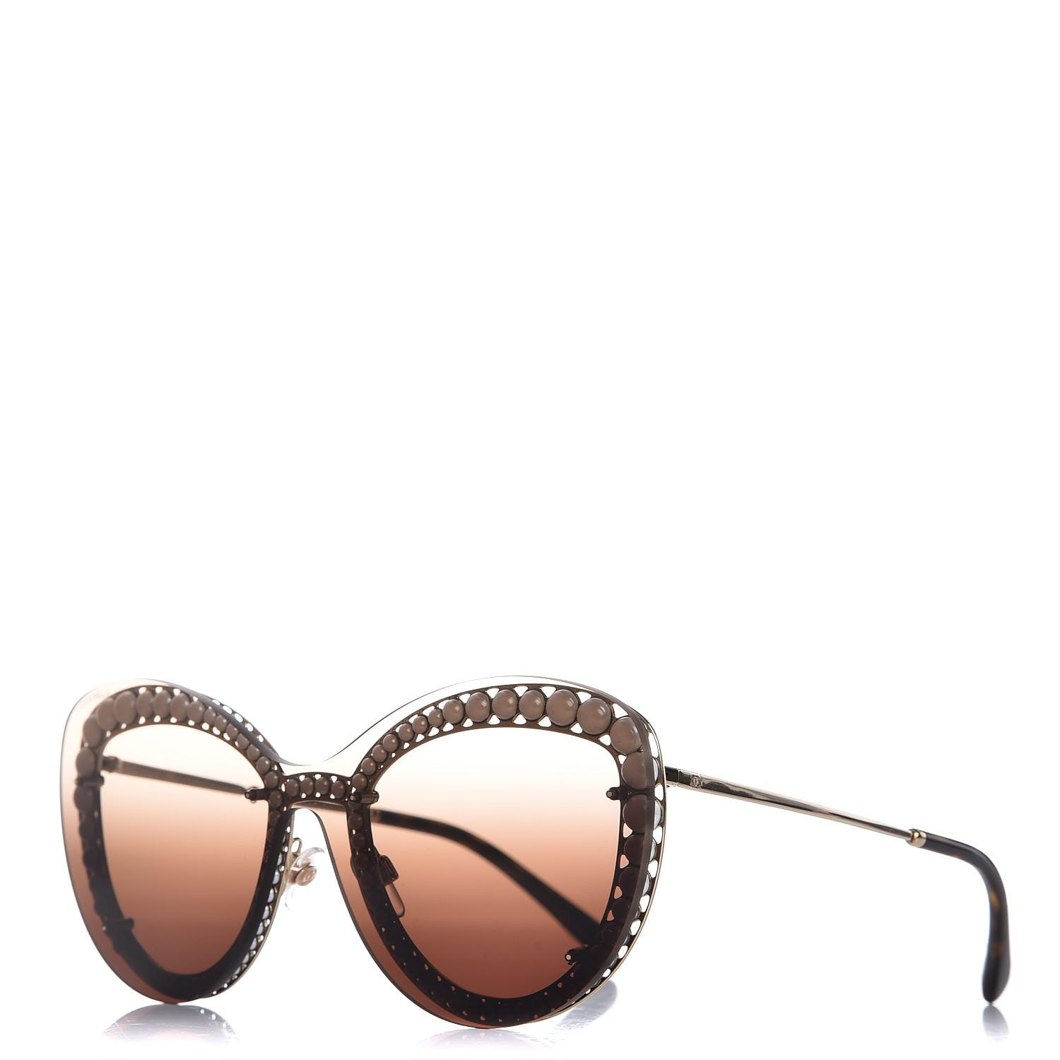 Chanel Acetate Metal Pearl Butterfly Sunglasses 4236-H Brown 1 of 7