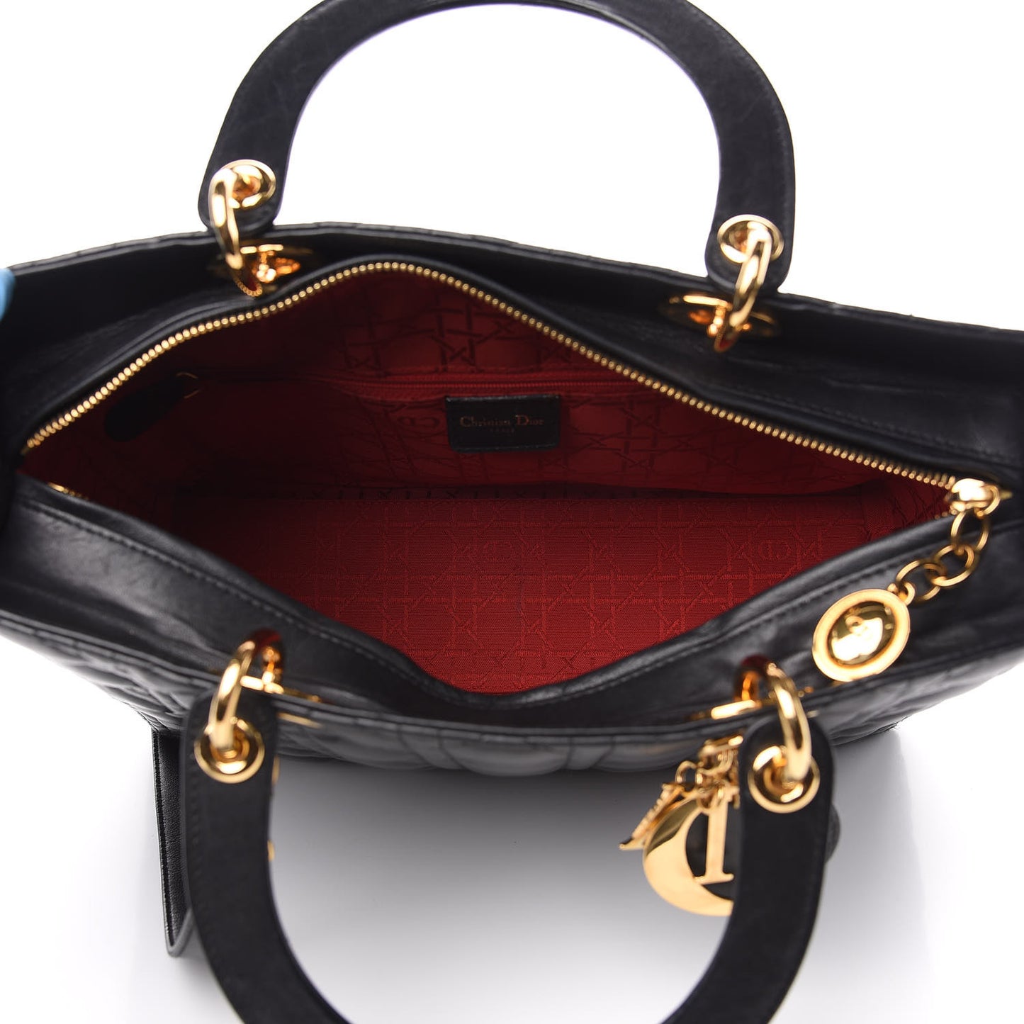 Lambskin Cannage Large Lady Dior Black