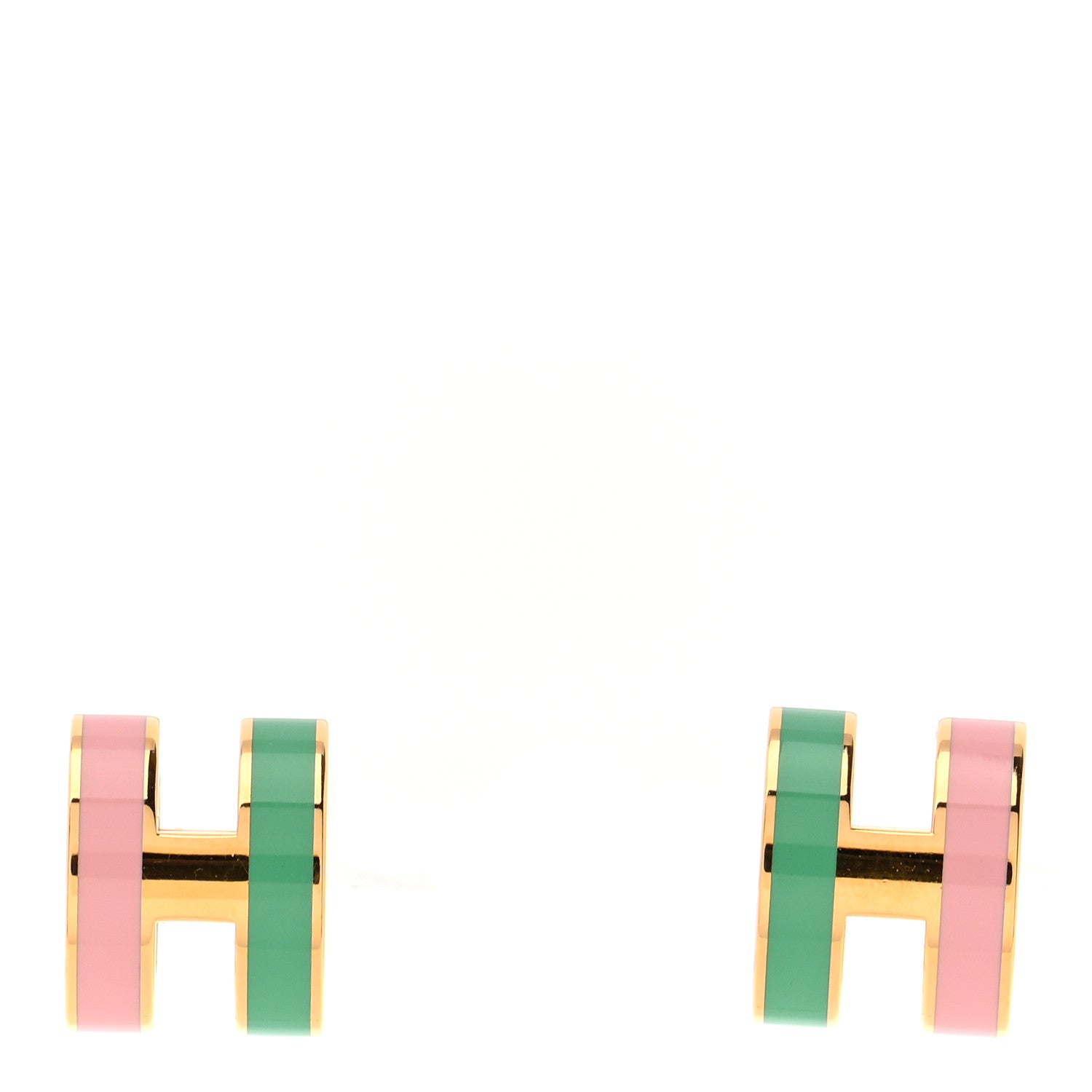 Hermes Gold Lacquered Mini Pop H Rocabar Earrings Malabar 1 of 5