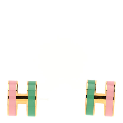 Hermes Gold Lacquered Mini Pop H Rocabar Earrings Malabar 1 of 5