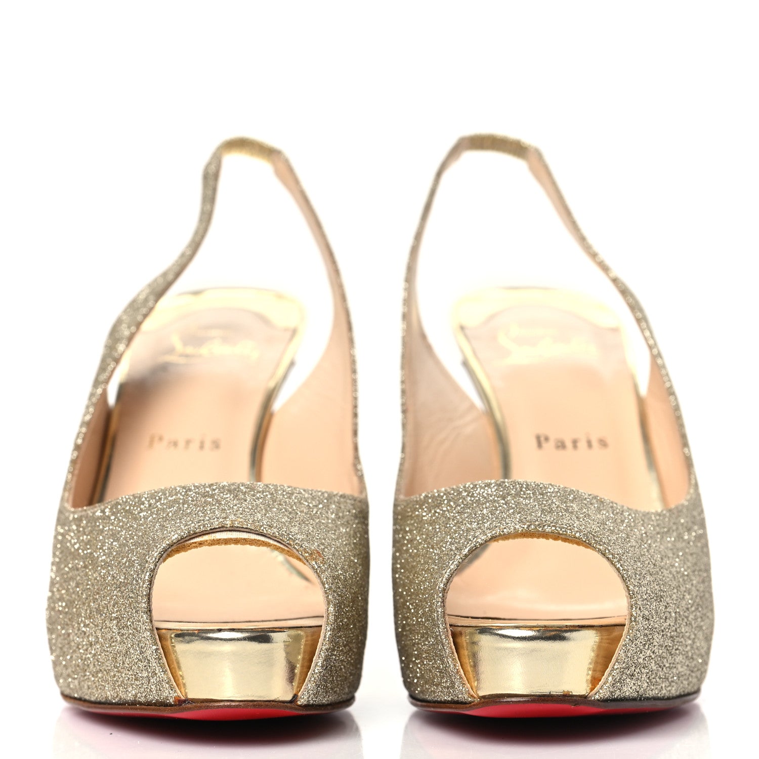 Christian Louboutin Glitter No Prive 120 Pumps 38 Gold 2 of 11