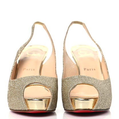 Christian Louboutin Glitter No Prive 120 Pumps 38 Gold 2 of 11