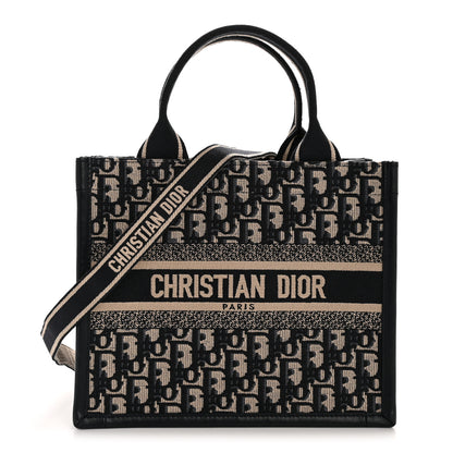 Christian Dior Oblique Calfskin Small Book Tote With Strap Blue Multicolor 1 of 12