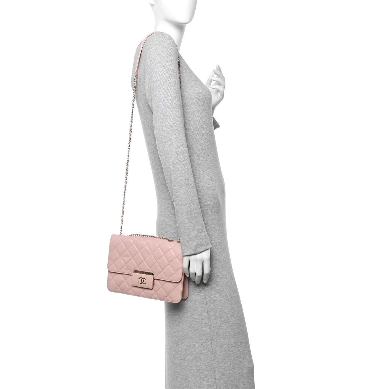Chanel Sheepskin Quilted Beauty Lock Flap Pink 2 of 11