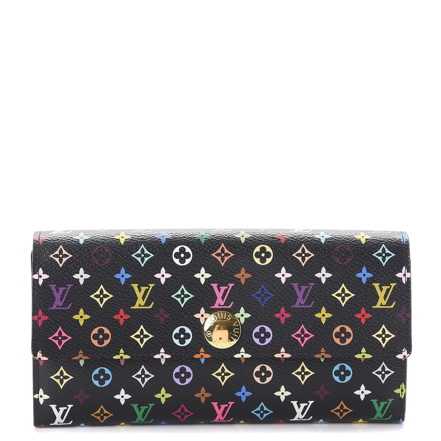 Louis Vuitton Monogram Multicolor Sarah Wallet Black Violet 1 of 8