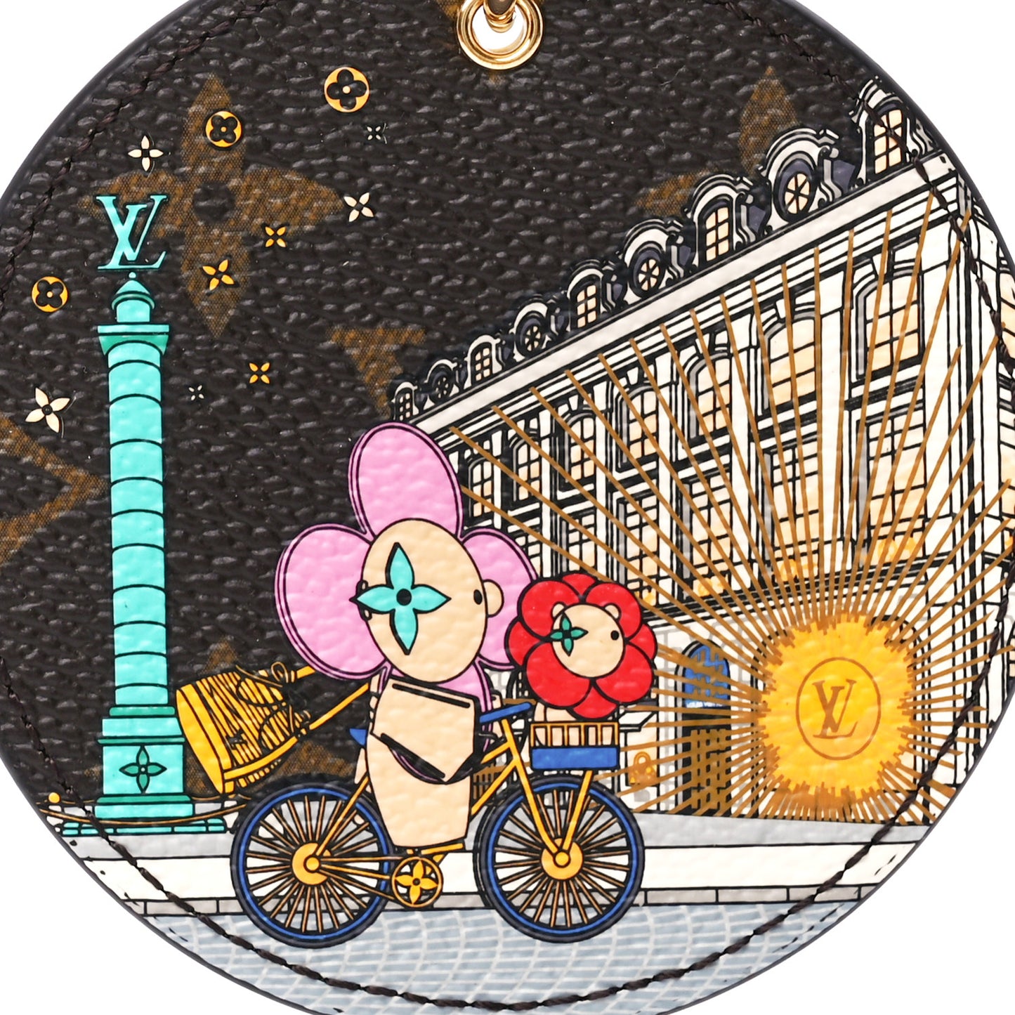 Monogram 2022 Christmas Animation Paris Bag Charm Key Ring Pink