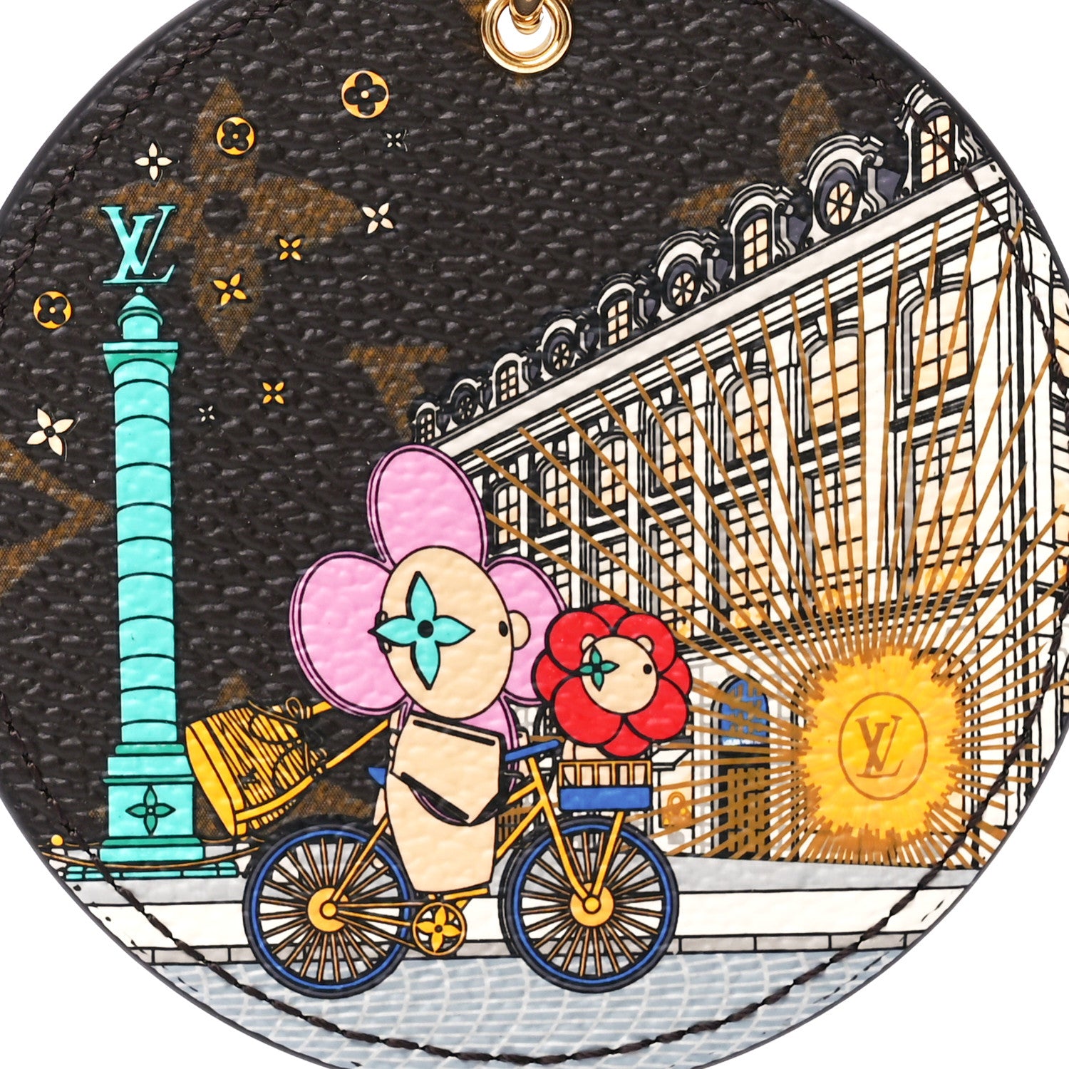 Louis Vuitton Monogram 2022 Christmas Animation Paris Bag Charm Key Ring Pink 5 of 10