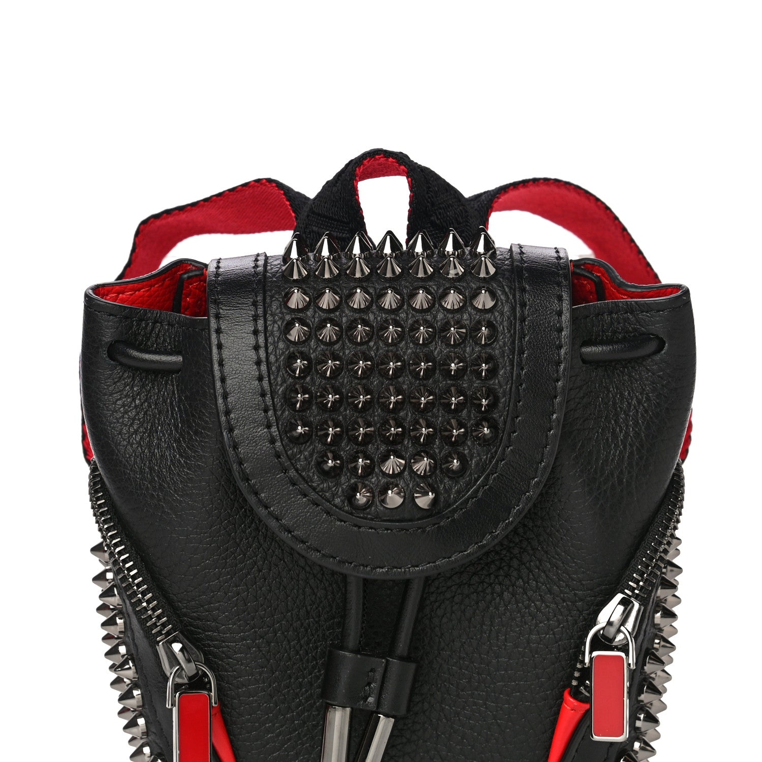 Christian Louboutin Calfskin Spiked Mini Explorafunk Keyring Bag Black 10 of 14