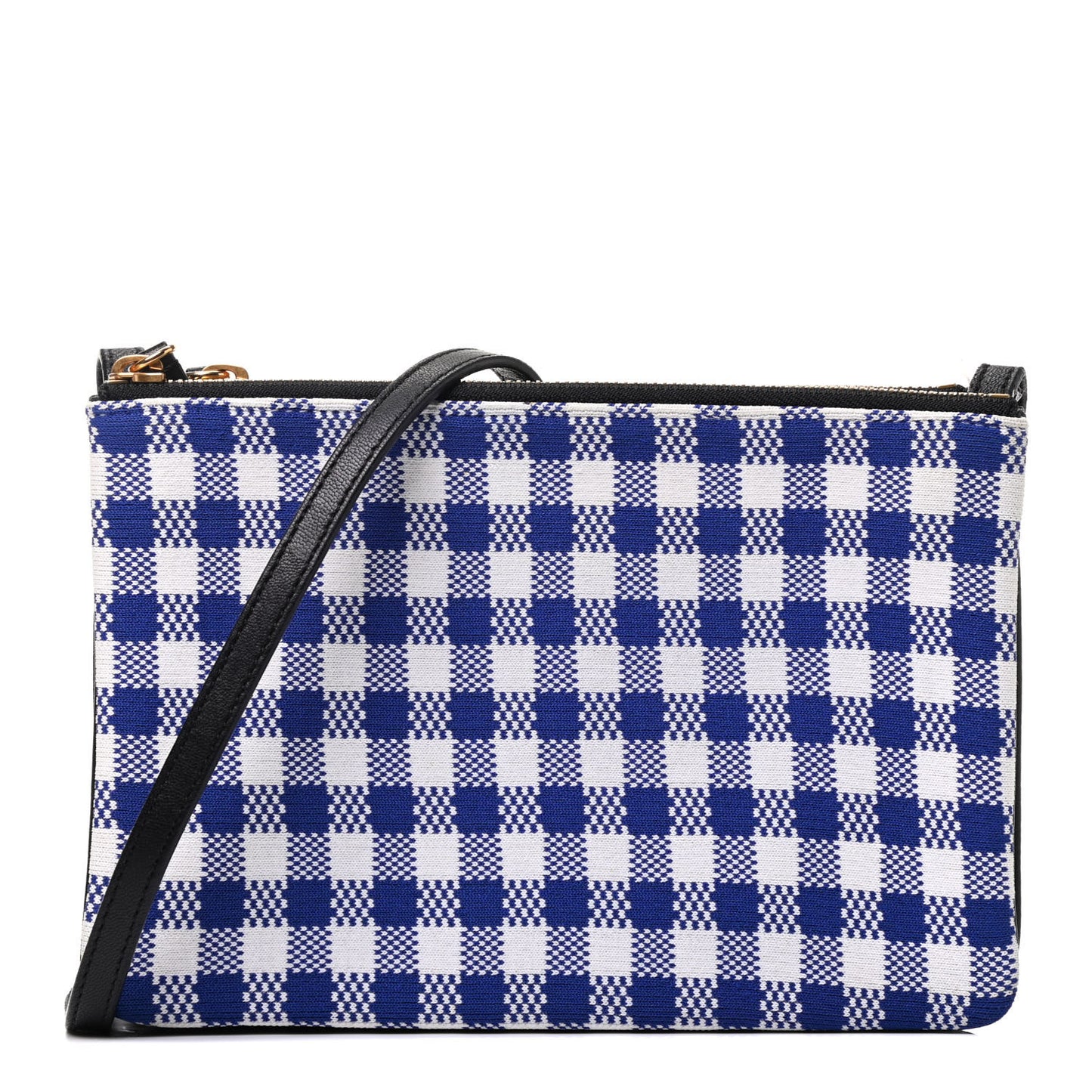 Gingham Lambskin Small Trio Crossbody Bag Cobalt