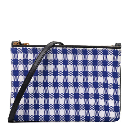 Celine Gingham Lambskin Small Trio Crossbody Bag Cobalt 1 of 12