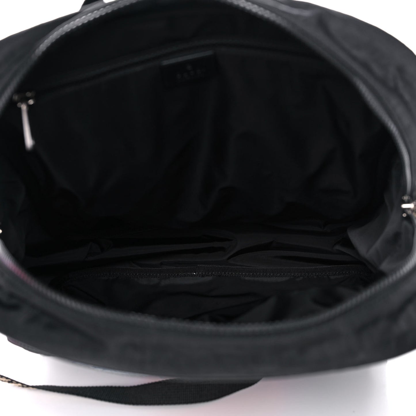 Nylon Twill 80s Logo Patch Backpack Black