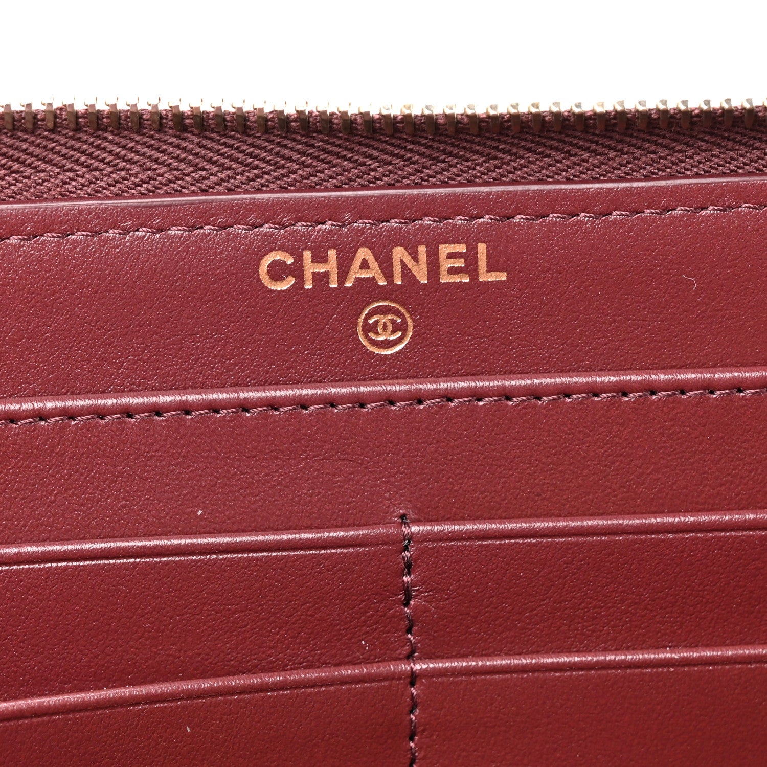Chanel Caviar Quilted Large Gusset Zip Around Wallet Red 7 of 10