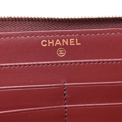 Chanel Caviar Quilted Large Gusset Zip Around Wallet Red 7 of 10