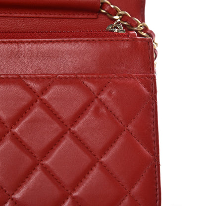 Chanel Lambskin Quilted Boy Wallet On Chain WOC Red 11 of 18