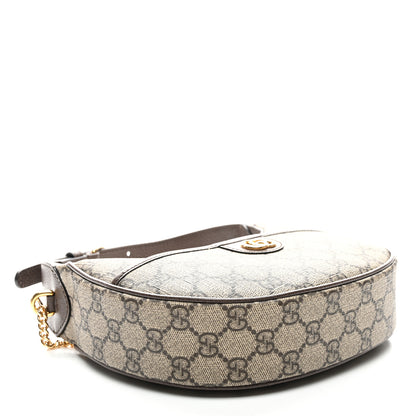 Gucci GG Supreme Monogram Textured Calfskin Small Ophidia Shoulder Bag Beige Ebony New Acero 4 of 9