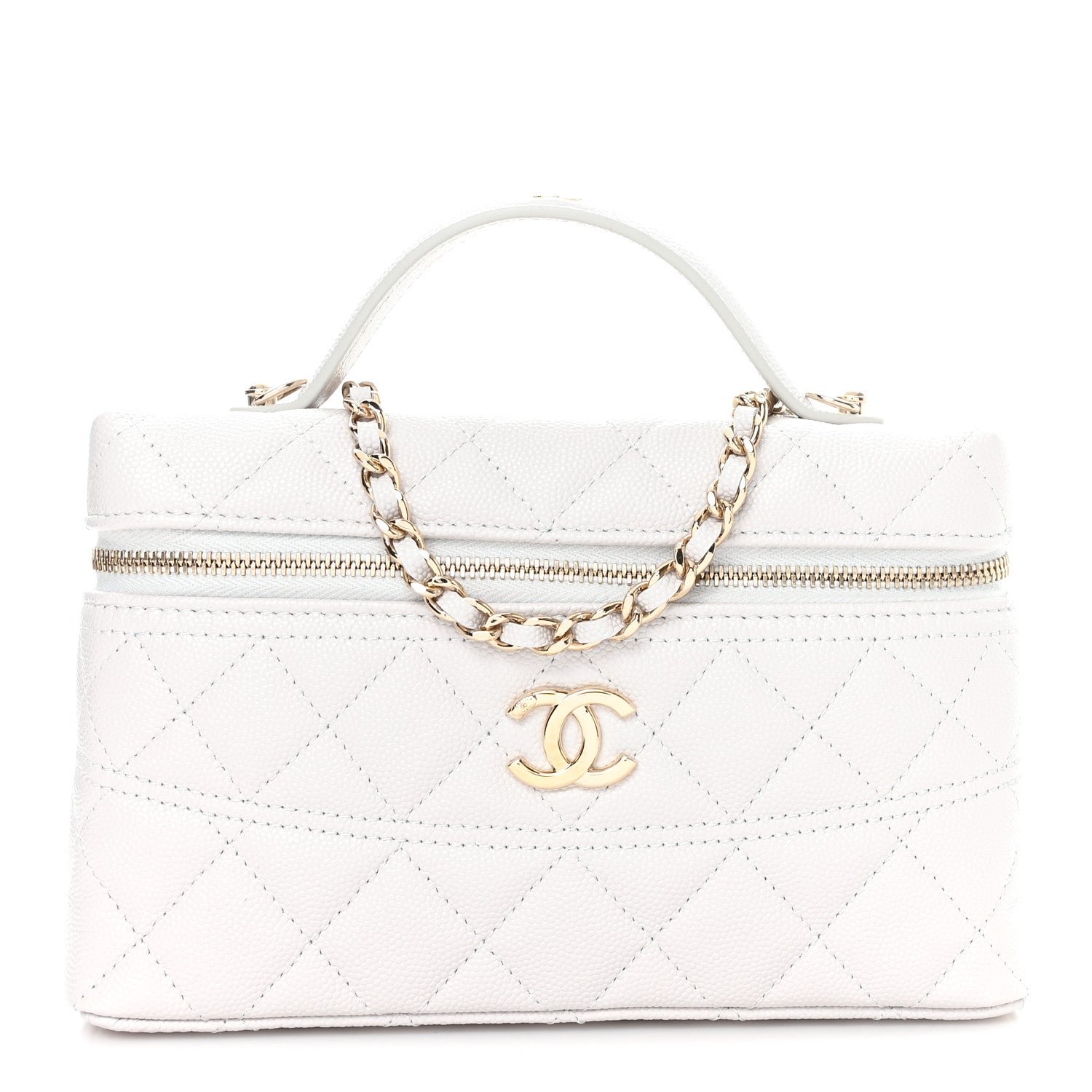 Chanel Caviar Quilted Trendy Handle Slim Vanity Light Grey 1 of 11