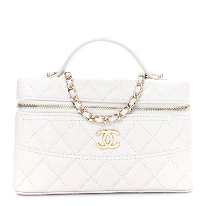 Chanel Caviar Quilted Trendy Handle Slim Vanity Light Grey 1 of 11