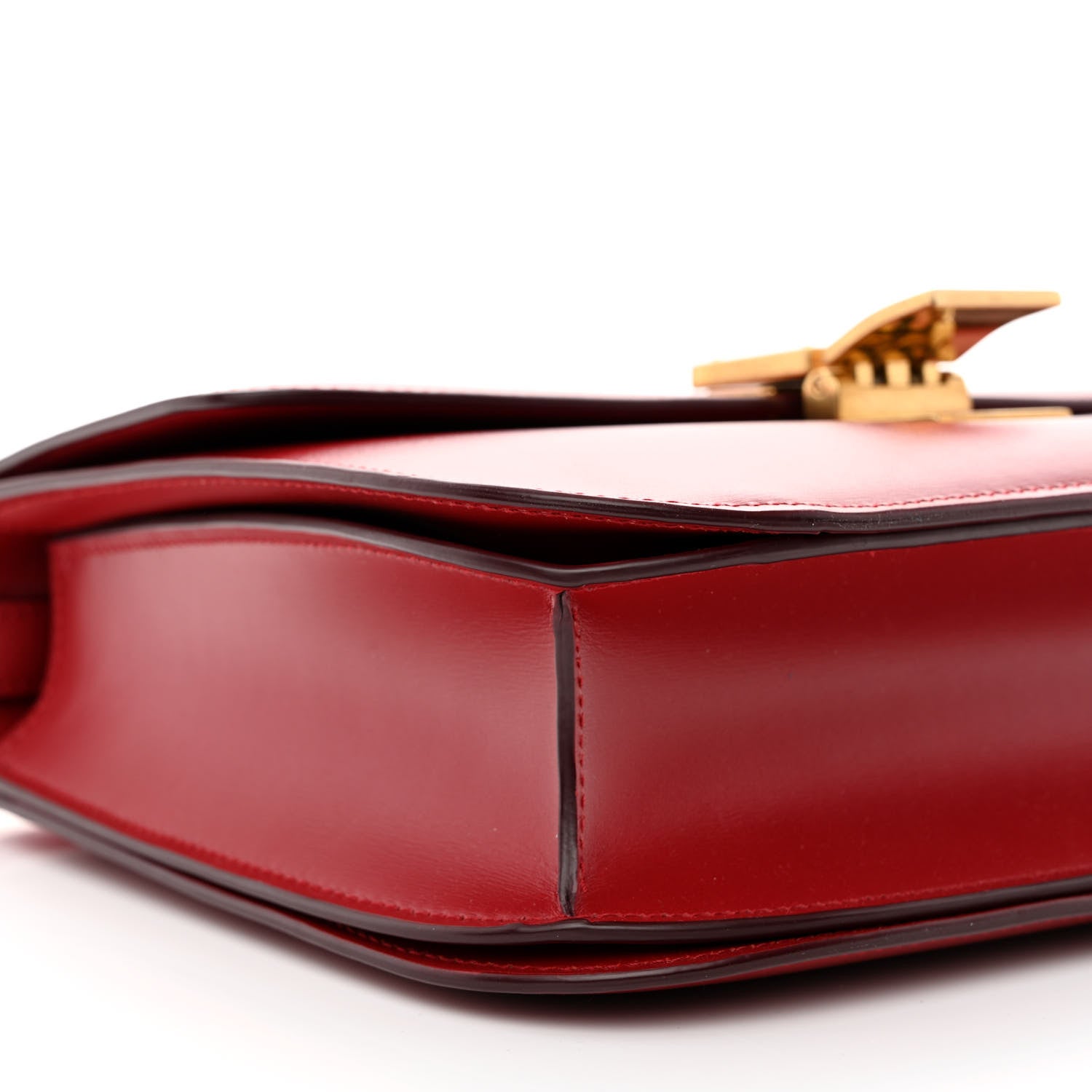 Celine Box Calfskin Medium Classic Box Flap Bag Red 10 of 12