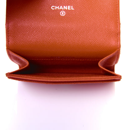 Chanel Caviar Quilted Flap Card Holder Orange 4 of 11